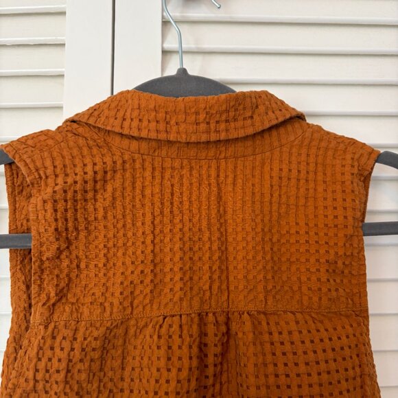 Anthropologie Maeve vest burnt orange 6 tie waist button front waistcoat - Picture 6 of 8